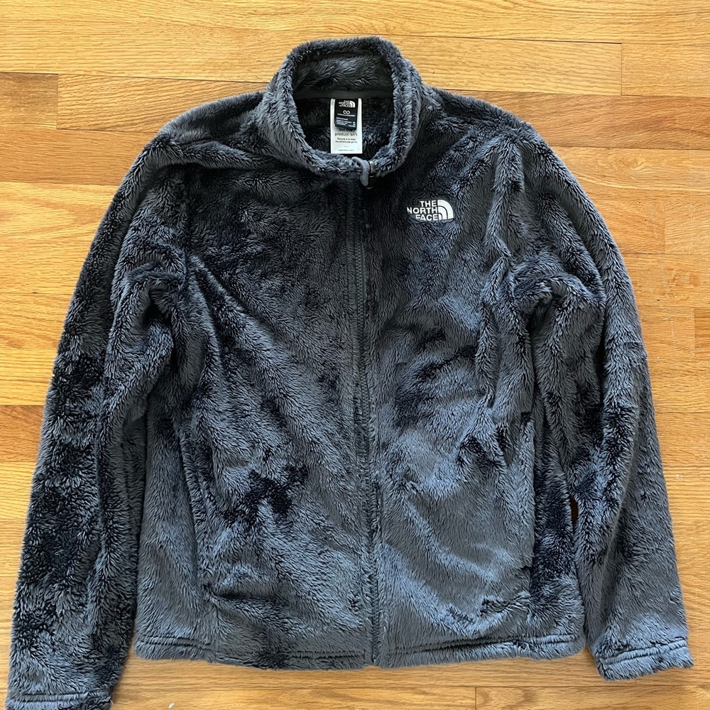 Girls The North Face Charcoal Osito Fleece Jacket XL 14/16